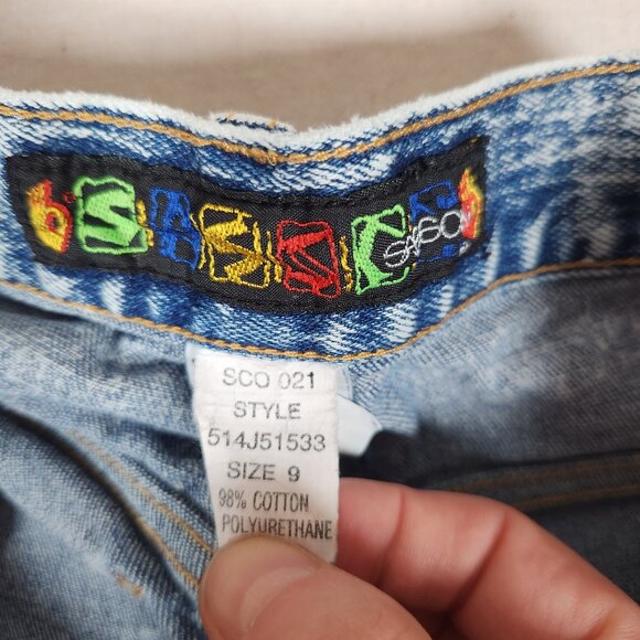 Vintage Sasson Acid Washed Blue Jeans Womens Size 9 Tapered Denim Pants FLAW - Picture 3 of 16